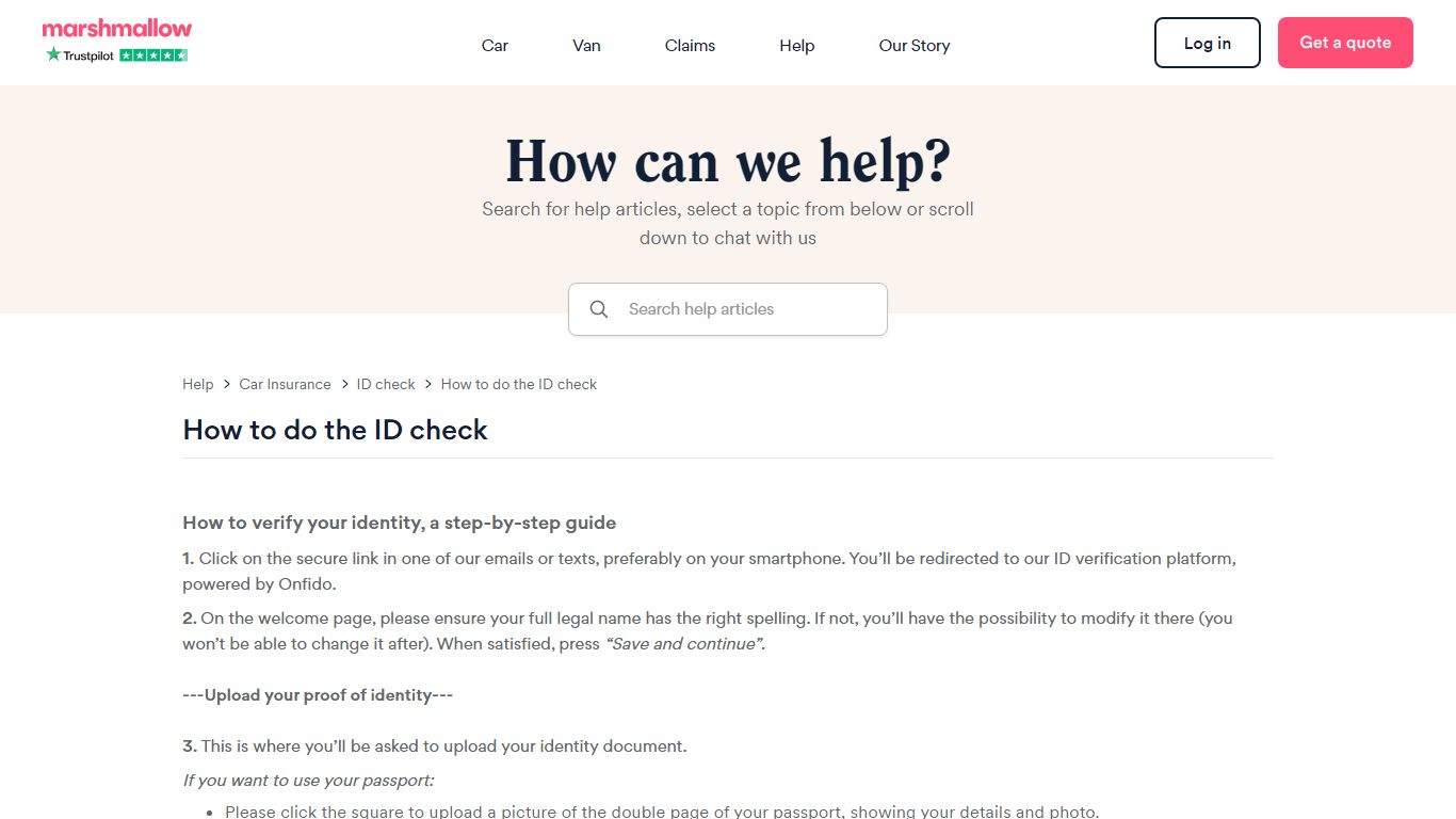 How to do the ID check - Marshmallow